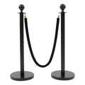 Stanchion Posts Crowd Control Barriers, 201 Stainless Steel 12 Posts 8 Ropes, 4-Way Connection Anti-Slip Fillable Base Easy Install