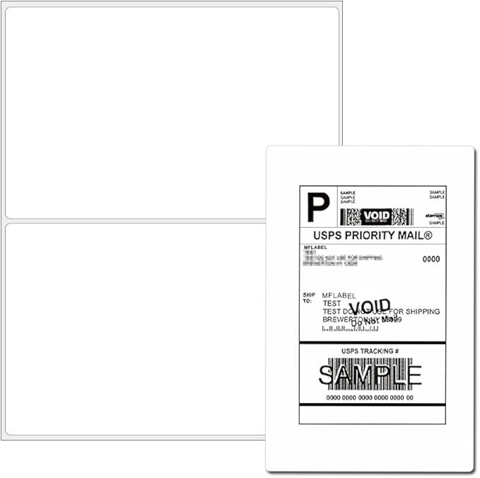Coopaty Half Sheet Shipping Labels 8.5" x 5.5" Sticker Labels for Laser & Ink Jet Printers, 2 Per Page Self Adhesive Mailing Labels for Packages (10000 Labels)