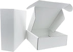 6x6x2 inch Small White Mailers Boxes Recyclable Corrugated Gift Box for Packaging Shipping Set of 10