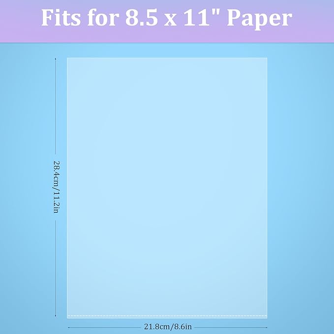 AKONEGE 100 Pack No Holes Sheet Protectors 8.5 x 11 Inch Letter Size Page Protectors for Documents, Prints, Top Loading Heavyweight Clear View Plastic Sleeves for Papers, Artworks, Photos