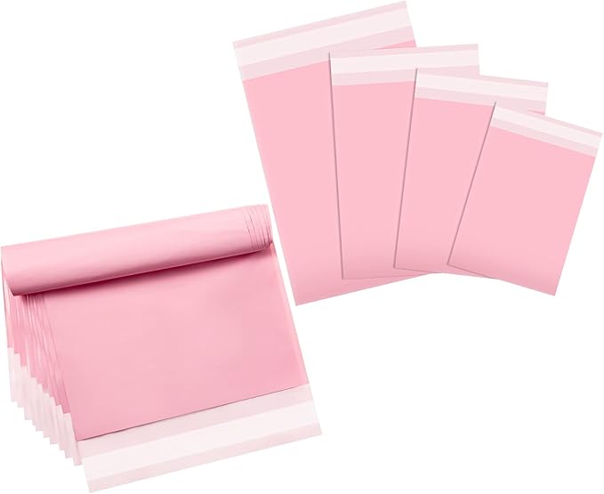 Outus 120 Pcs Poly Mailer Envelope 4 Sizes Shipping Bags Self Adhesive Clasp Envelope Self Adhesive Tear Proof Mailing Covers(13 x 17 In, 15 x 20 In, 16 x 22 In, 18 x 24 in,Pink)