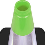 Fluorescent Orange/Green PVC Traffic Cones, Heavy Black Base Parking Lot Cone Structurally Stable Weatherproof Road Construction Safety Cones (4, Green, 18" Medium)