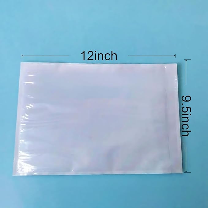 500Pcs 9.5" x 12"Packing List Envelopes Fit for 8.5x11 inch Packing Slip Invoice Sleeves Clear Self-Adhesive Mailing Labels for Envelope, Waterproof Shipping Pouch Enclosed Bags
