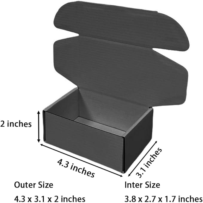 50 Pcs 4.3 x 3.1 x 2 inches Mini Size Corrugated Cardboard Gift Boxes Recyclable Shipping Boxes for Packing Jewelry Ornament Gift Craft Packaging Supplier (Dark Gray, 4.3 x 3.1 x 2")