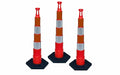 Eastern Metal 42" Stackable Ring TOP Traffic CHANNELIZER Cones W/16 lb Base (Set of 3-Includes (3) CHANNELIZERS, (3) Bases)
