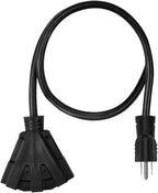 25FT 12/3 Outdoor Extension Cord, Heavy Duty 3-Outlet SJTW Indoor/Outdoor Three-Prong Power-Cord 12-Gauge Grounded 15-Amp 1875 Watts