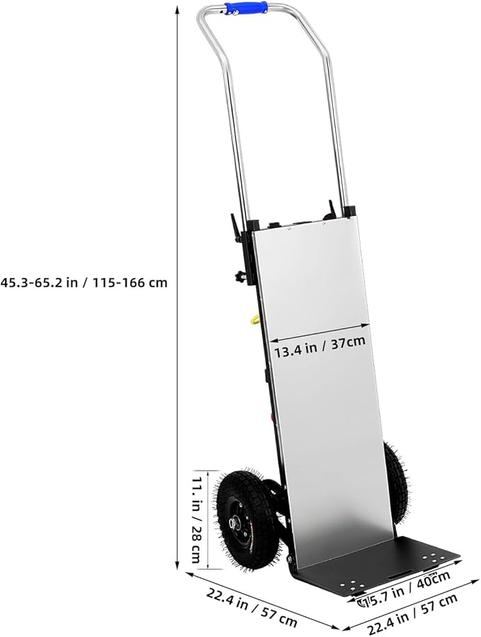 Motorized Hand Truck for Moving Furniture Stair Climbing Hand Truck Dollys Cart with Stair Climbing Wheels Electric Crawler Black