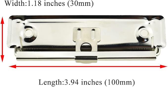 HAHIYO 3.94 Inches Metal Clipboard Clips with Rubber Grips 6 Pack Mountable Sturdy Strong Springs with Rivets Document File Wood Plastic Clips Board for Office School Home