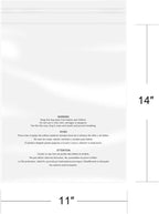 iMailer - 200 Pcs 11" x 14" Clear Poly Bags with Suffocation Warning Self Seal 1.6 Mil for Shipping, Packaging, T-Shirt - Permanent Adhesive