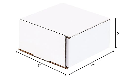 Box USA BM663 6"L x 6"W x 3"H, White (Pack of 50)
