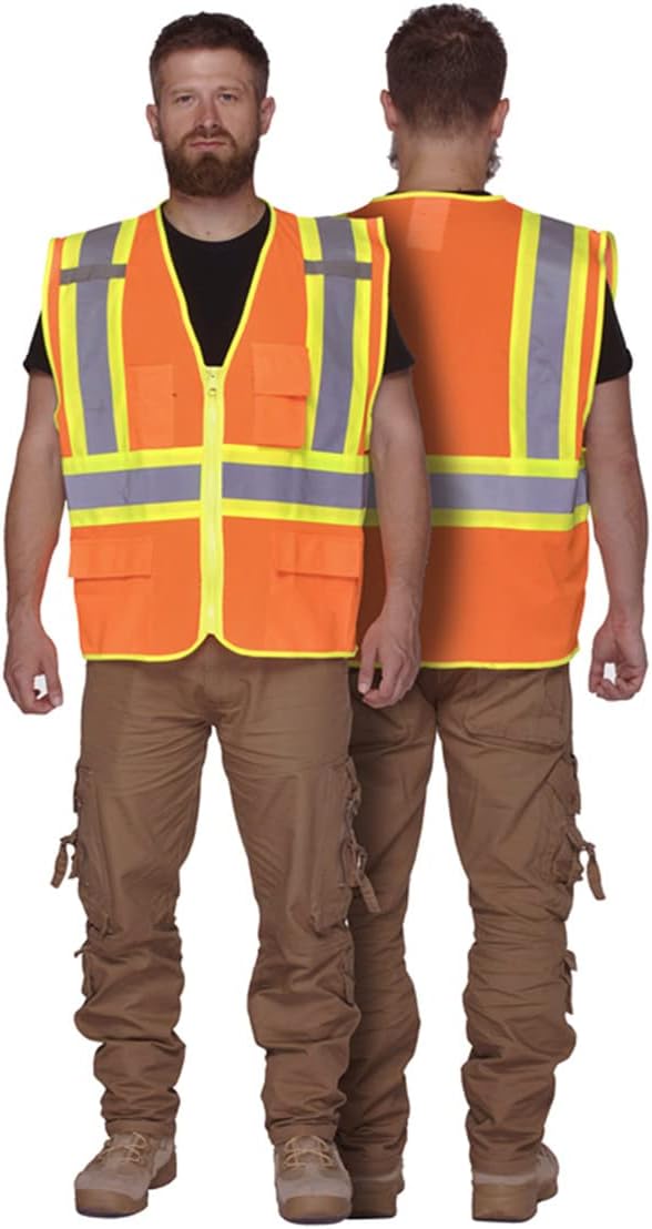 KAYGO Safety Vest with Pockets - High Visibility Reflective Vest ANSI Class 2 Construction Vest