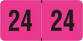 2024 Year Labels, Doctor Stuff 2024 Chart Stickers, Fluorescent Pink Color Coded, USA Made Year Stickers for End Tab File Folders, 500 Labels per Roll, 1 Roll, 3/4" x 1-1/2"