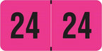 2024 Year Labels, Doctor Stuff 2024 Chart Stickers, Fluorescent Pink Color Coded, USA Made Year Stickers for End Tab File Folders, 500 Labels per Roll, 1 Roll, 3/4" x 1-1/2"