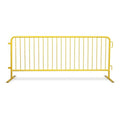 Crowd Control Warehouse Angry Bull Barricades Heavy Duty Crowd Control Metal Interlocking Barricade with Flat No-Trip Feet - 8.5 Ft. (Safety Yellow) (10 Pack)