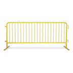 Crowd Control Warehouse Angry Bull Barricades Heavy Duty Crowd Control Metal Interlocking Barricade with Flat No-Trip Feet - 8.5 Ft. (Safety Yellow) (10 Pack)