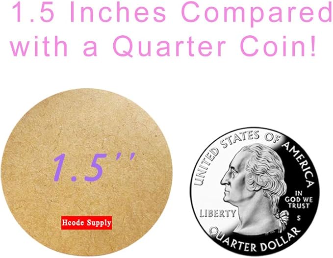 Hcode Natural Circle Kraft Paper Dots Price Stickers Brown Target Pasters 1.5 Inches Adhesive Price Stickers Writable Blank 500 Pieces Per Roll (1.5 inches)