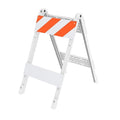 Type I Foldable Traffic Barricade, 1 Pack Folding Road Safety Sign with 8"x24" Top Panel with Film and 6"x24" Bottom Panel, Construction Warning Barrier