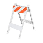 Type I Foldable Traffic Barricade, 1 Pack Folding Road Safety Sign with 8"x24" Top Panel with Film and 6"x24" Bottom Panel, Construction Warning Barrier