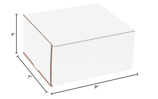 Box USA BM874 8"L x 7"W x 4"H, White (Pack of 50)