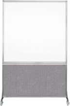 DivideWrite Mobile Whiteboard | Double Sided Dry Erase Board | Portable Office Cubicle Partition | Display for Classrooms, Conference Rooms, Meeting Areas and More | Cloud Gray 4' Wide X 6' Tall