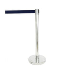 VIP Crowd Control Retractable Belt Stanchion Queue Safety Barrier Set, 36" Ht, 78" Belt + Wall Bracket (6 Mirror Posts Black Belt + SFrame + WBracket)