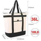 Insulated Cooler Bag, Tote Bag for Grocery Shopping, DIY Your Creative Designs, Cooler Bags Insulated, Pizza/Food Delivery Bag to Keep Cold/Hot (Purified Cotton, Non-Waterproof, Beige