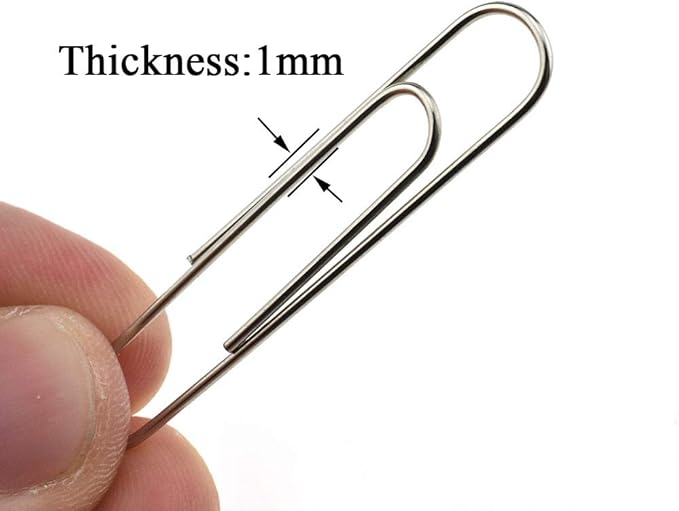 HAHIYO Paper Clips Sturdy 2 inches Length 100 Pack Paperclips Heavy Duty Tight Grip Rust Proof Reusable Metal Bright Silver for Home Office School