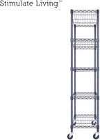 30"x14"x60" PRIME HEAVY DUTY Black 5-Tier Wire Shelving 1,750 LBS MAX Capacity Storage Rack for Commercial, School, Home, Garage, Warehouse, Industrial, and Hospital Uses (with Wheels)