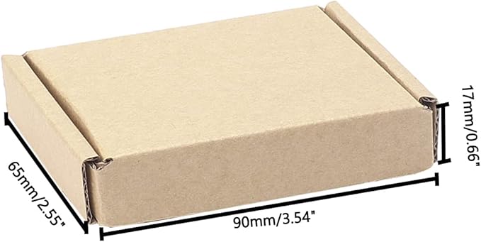 Ellbest 50pcs Kraft Paper Boxes, Corrugated Mailing Cardboard Packing Box for Jewelry Wraping Shipping, Storaging Small Item, Brown, 3.5 x 2.6 x 0.7 inches