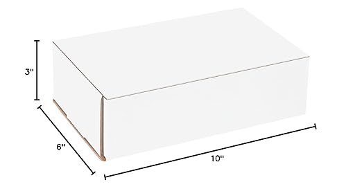 Box USA BM1063 10"L x 6"W x 3"H, White (Pack of 50)