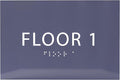 6" X4" Floor 1 Sign - ADA Compliant Tactile Graphics Grade 2 Braille Text | Wall Mount Plastic Directional Assistance, Floor Number Sign for Office, Schools, Hospitals, Apartments