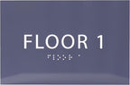 6" X4" Floor 1 Sign - ADA Compliant Tactile Graphics Grade 2 Braille Text | Wall Mount Plastic Directional Assistance, Floor Number Sign for Office, Schools, Hospitals, Apartments