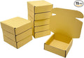 15 Pcs Corrugated Cardboard Gift Boxes Recyclable Shipping Boxes for Mailing & Holidays, Wedding, Birthday, Gifts Packaging (Butter Yellow, 6 x 6 x 2")