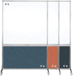 DivideWrite Mobile Whiteboard | Double Sided Dry Erase Board | Portable Office Cubicle Partition | Display for Classrooms, Conference Rooms, Meeting Areas and More | Latte Fabric 4' Wide X 6' Tall
