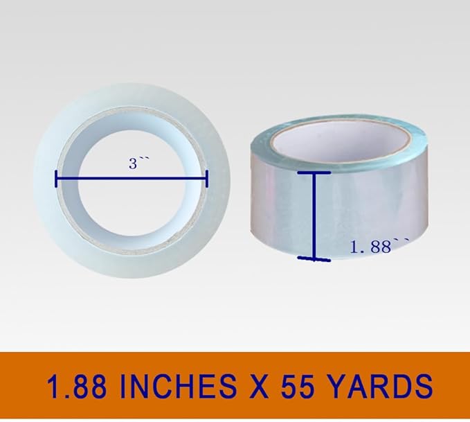 Clear Packing Tape with Dispenser – 6 Rolls,Heavy Duty Packaging Tape for Packing, Shipping & Moving, Effortless Sealing, 1.88" x 56 yd