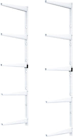 Minimalistic White Shelf Brackets by Delta Cycle, Set of 10 Fully Adjustable 12-inch Heavy Duty Shelf Brackets, Holds Up to 800 lbs, Modern Shelf Bracket for Wood Shelves