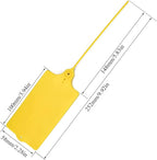100 Plastic Shipping Tags - Waterproof, Writable, Hanging Tags with One Yellow Marker Pen