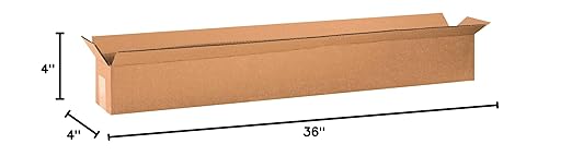 BOX USA Shipping Boxes 36"L x 4"W x 4"H 25-Pack Long Corrugated Boxes for Moving, Shipping, Mailing, Packing, Packaging and Storage
