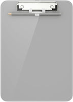 Hongri Plastic Clipboard with Pen Holder, Gray 8.5x11 Letter Size Clip Board for Classroom, Office, Students, Nurses and Women, Low Profile Clip, Size 12.5 x 9 in(Pack of 6)
