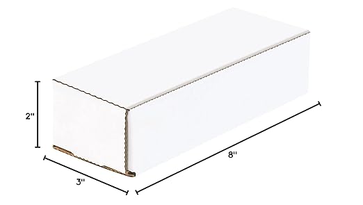 Box USA BM832 8"L x 3"W x 2"H, White (Pack of 50)