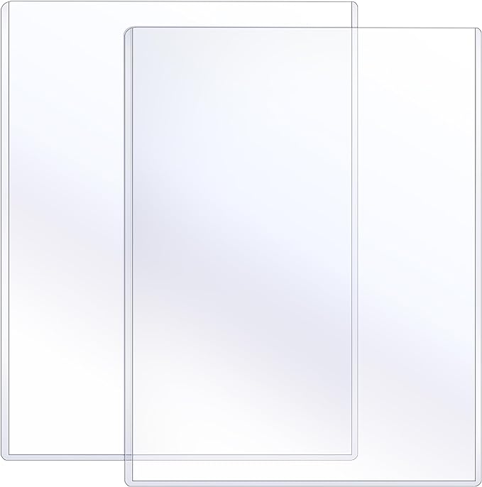 Sherr 2 Pcs Rigid Print Protectors Fit 24 x 36 Inch Poster Paper, Top Loading Page Protectors Plastic Poster Sleeves PVC Clear Sheet Holder to Display Photo Document Magazine Certificate