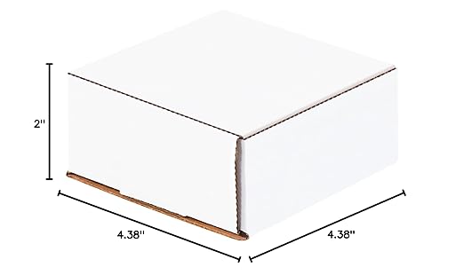 Box USA BMLR1 4 3/8"L x 4 3/8"W x 2"H, White (Pack of 50)