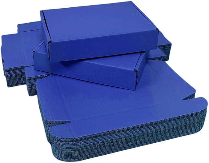 50 Pcs 11.8 x 8.5 x 2 inches Large Size Corrugated Cardboard Gift Boxes Recyclable Shipping Boxes for Packing Jewelry Ornament Gift Craft Packaging Supplier (Industrial Blue, 11.8 x 8.5 x 2")