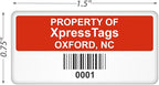 XpressTags 0.75"x1.5" Sequentially Custom Asset Barcoded Labels with Numbers, Fixed Inventory Tags, Permanent Adhesive Vinyl Stickers - Pack Sizes 100 to 5000, Made in USA