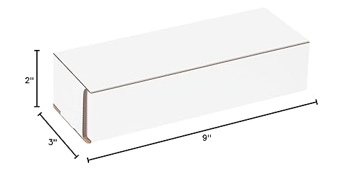 Box USA BM932 9"L x 3"W x 2"H, White (Pack of 50)