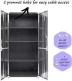 Heavy Duty Storage Solid Stainless Steel Cabinet with Lockable, Adjustable Shelf, Metal Garage Organizer (Graphite, 36" W x 24" D x 72" H)