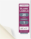 NextDayLabels - Full Page Labels 8.5 x 11 - White Shipping Labels - 8.5 x 11 Label Paper for Printer - Large Blank Matte Sticker Printer Paper - Laser/Inkjet Printer Labels (1 Per Sheet, 25 Labels)