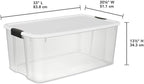 Sterilite 16-Pack Ultra Latching Box, Storage Bins with Lids, Clear Plastic, 116 Quart - Heavy-Duty Organizing Containers for Closet, Bathroom, and Office