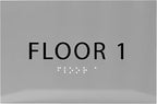 6" X4" Floor 1 Sign - ADA Compliant Tactile Graphics Grade 2 Braille Text | Wall Mount Plastic Directional Assistance, Floor Number Sign for Office, Schools, Hospitals, Apartments