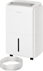 hOmeLabs Dehumidifier for Home, Office, Basements with Powerful Moisture Removal, Humidity Control, Auto Shut-off, Quiet Operation - 6,000 Sq Ft Rooms (40 Pint MAX 104 Pint at 95°F, 90% RH) with Pump